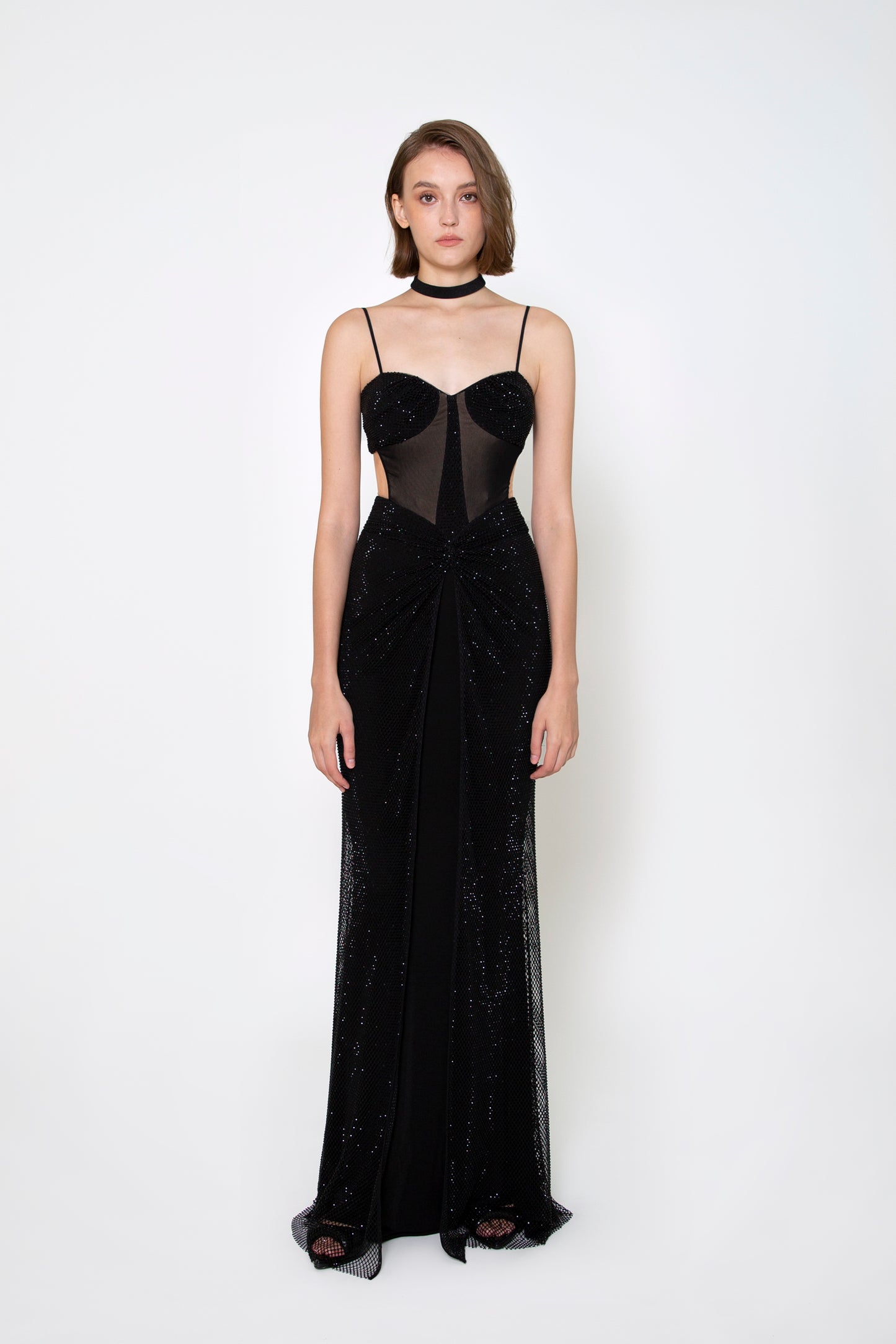SWEETHEART NECKLINE CRYSTAL GOWN