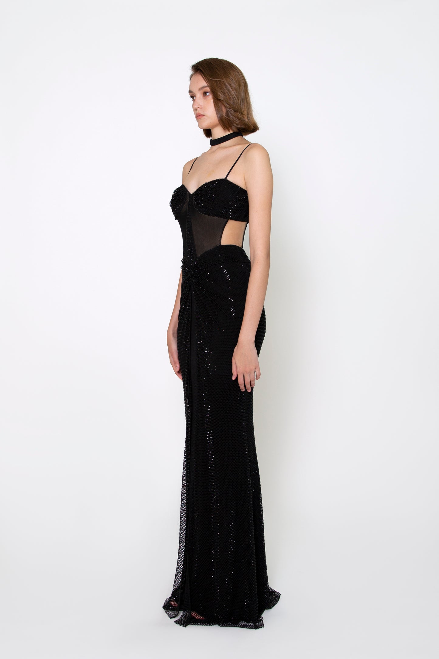 SWEETHEART NECKLINE CRYSTAL GOWN