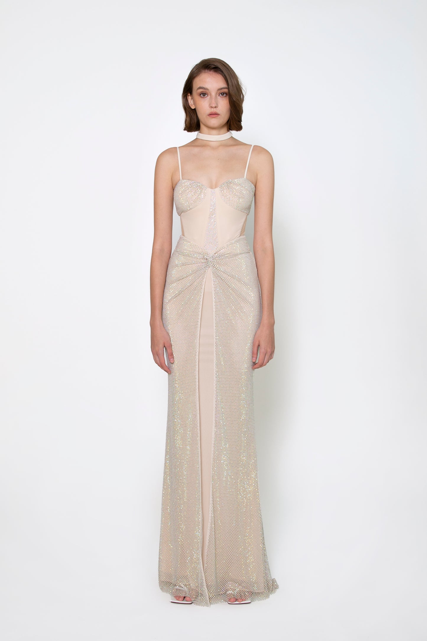 SWEETHEART NECKLINE CRYSTAL GOWN