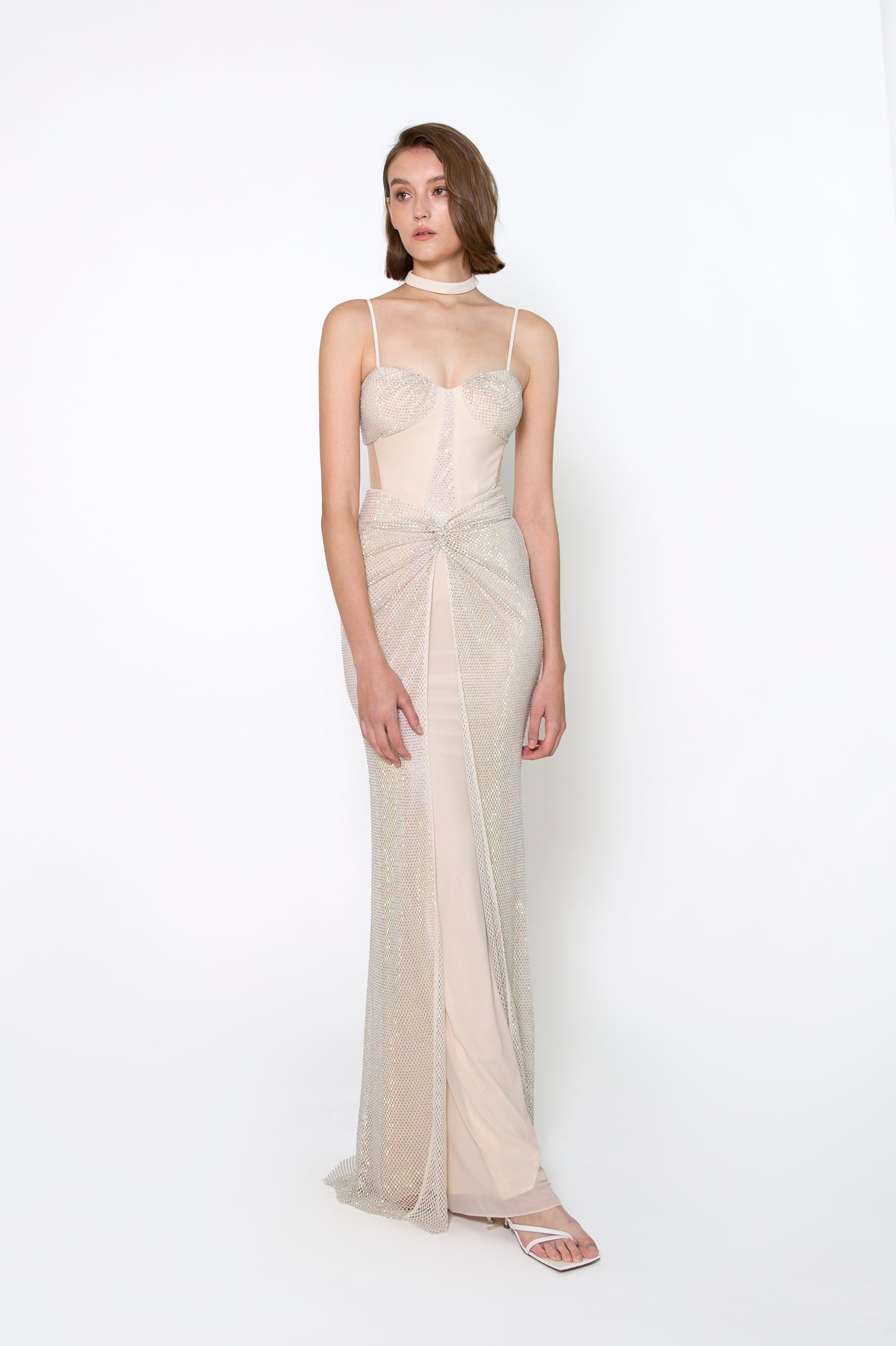 SWEETHEART NECKLINE CRYSTAL GOWN