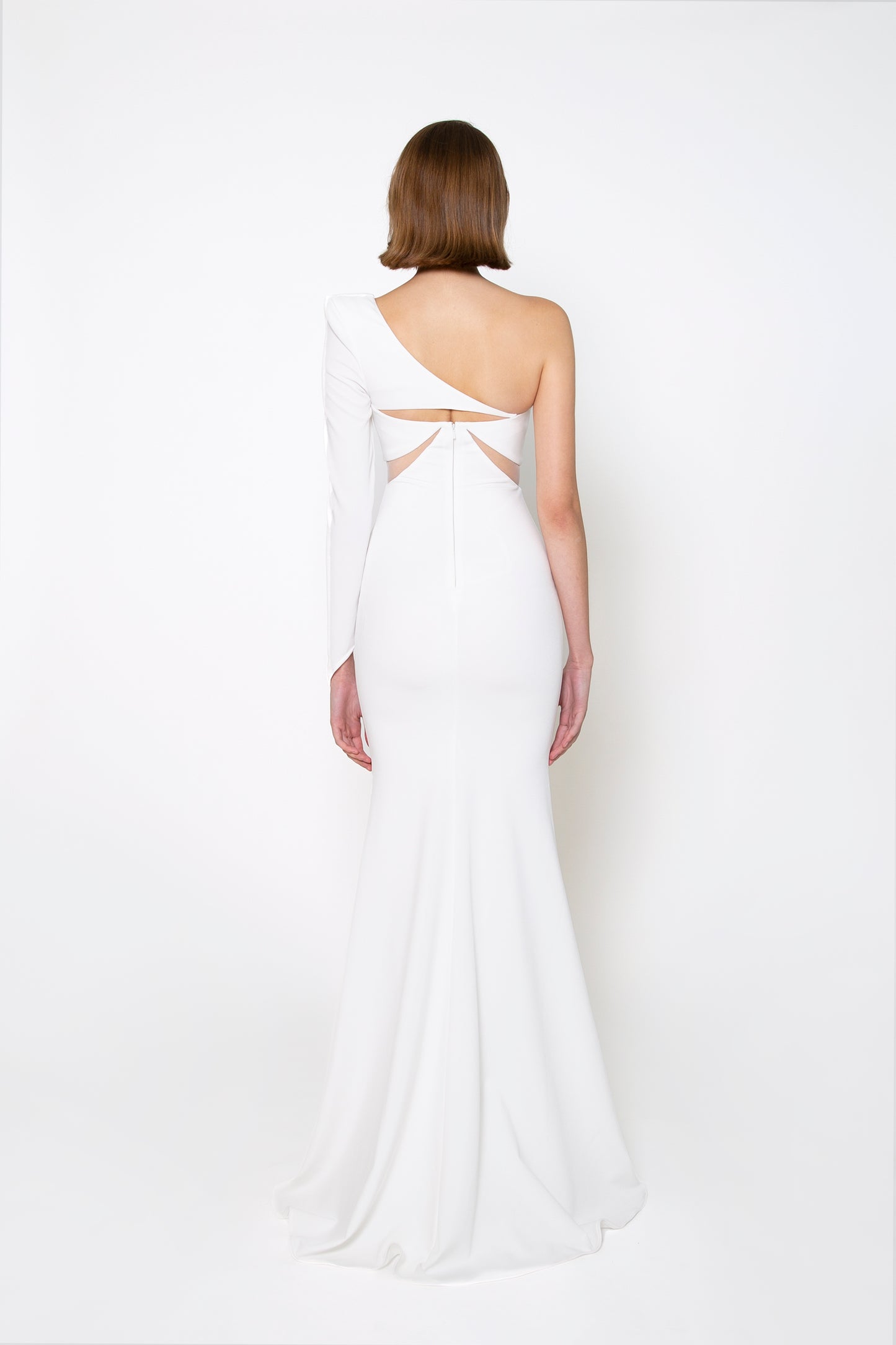 SINGLE-SLEEVE CUTOUT GOWN