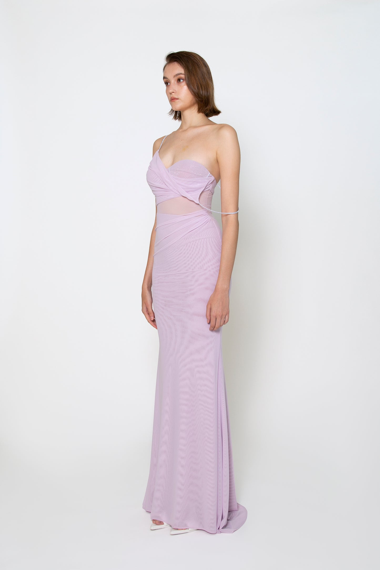 ASYMMETRIC CAMI GOWN