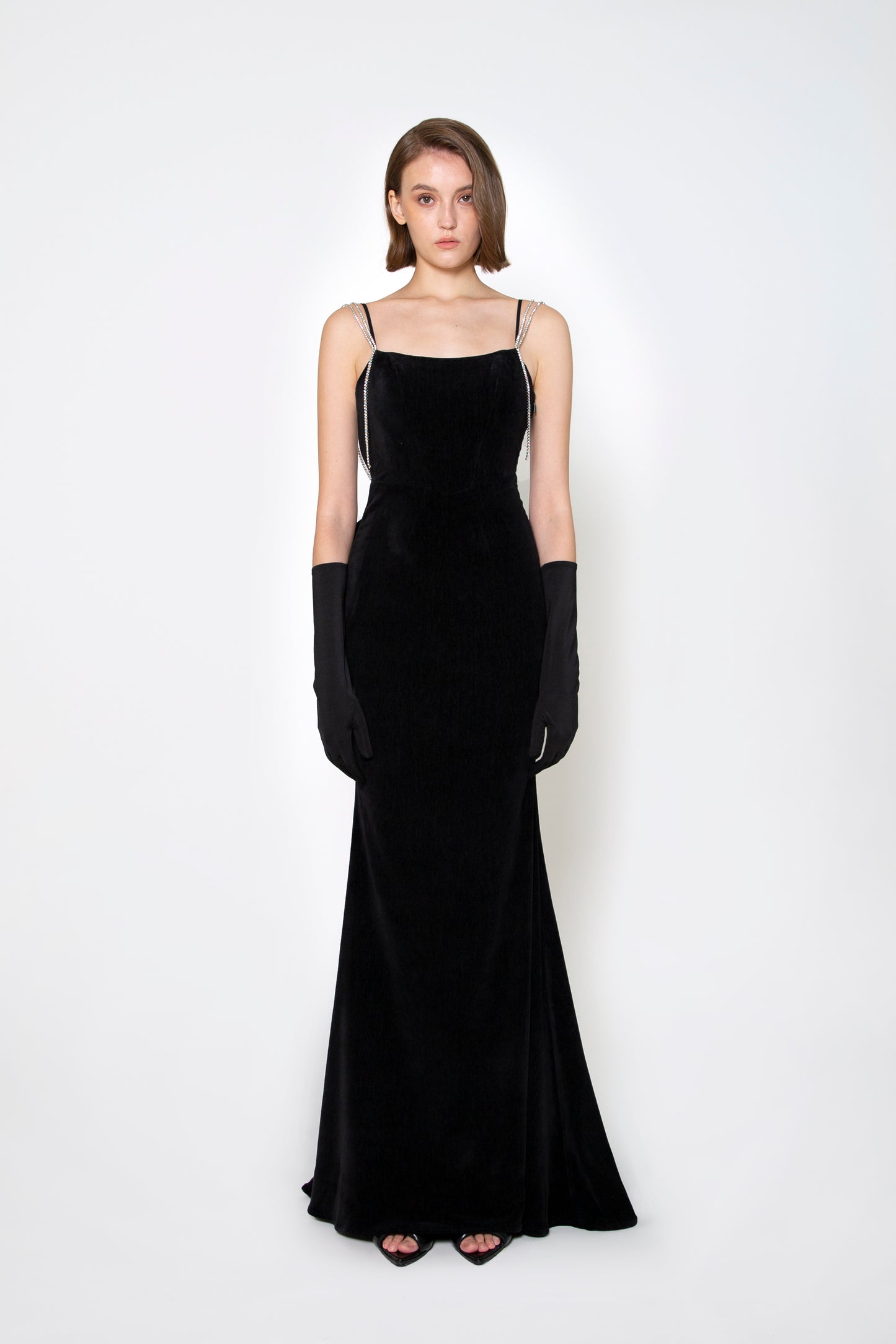 OPEN BACK RIBBON BOW GOWN