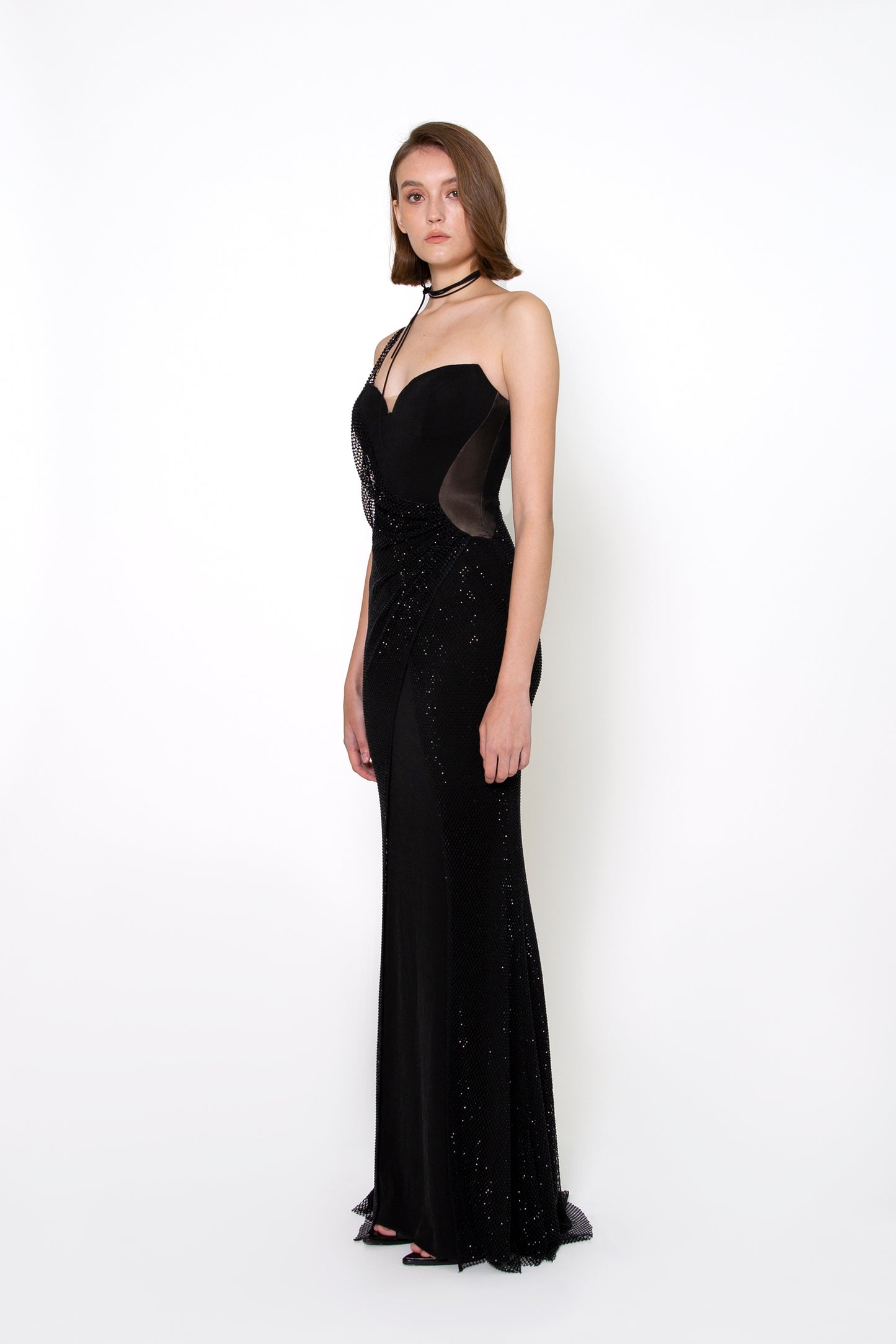 ONE-SHOULDER CRYSTAL GOWN