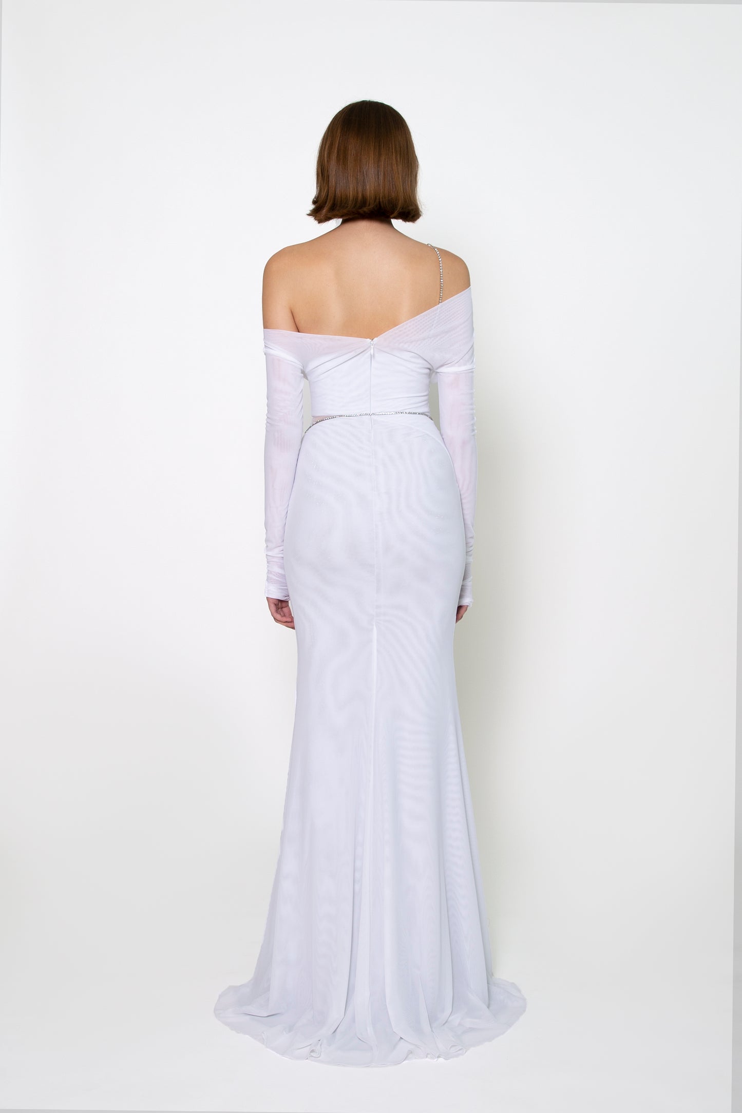 OFF SHOULDER LONG SLEEVE GOWN