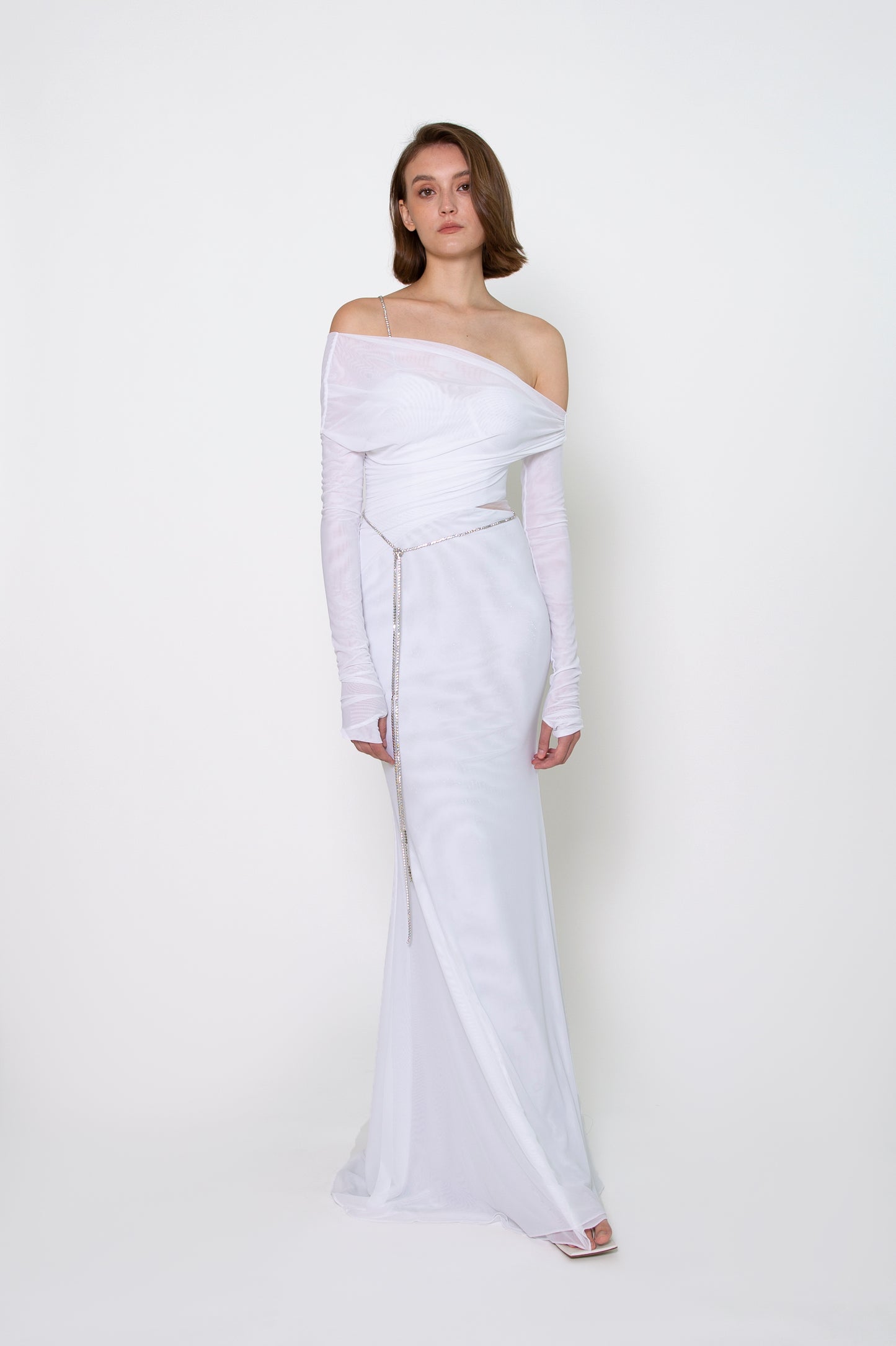 OFF SHOULDER LONG SLEEVE GOWN