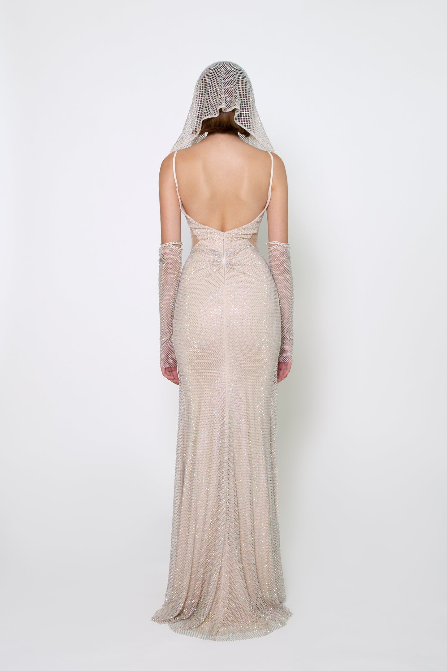 HOODED CRYSTAL GOWN