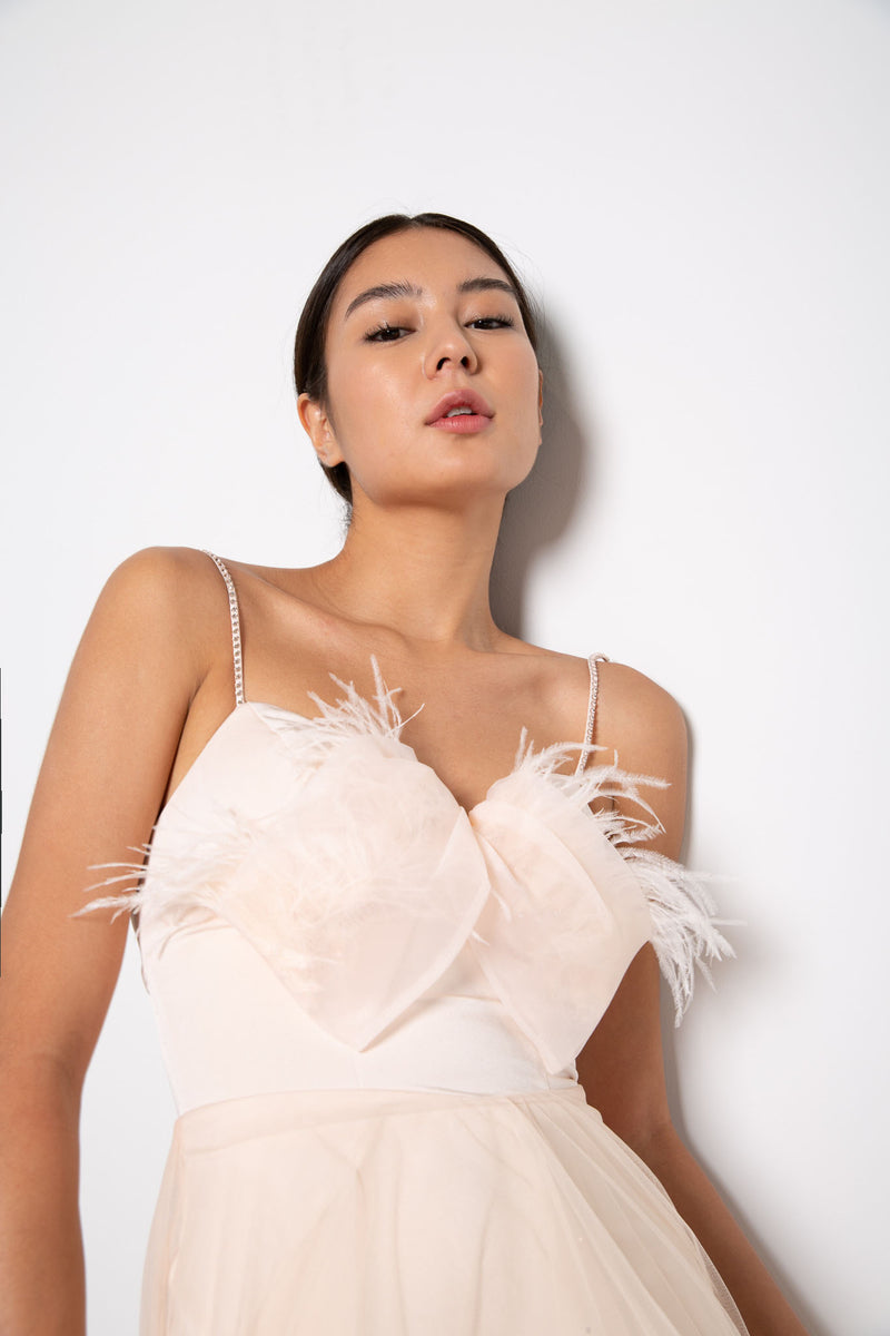 SARA GOWN IN PEACH